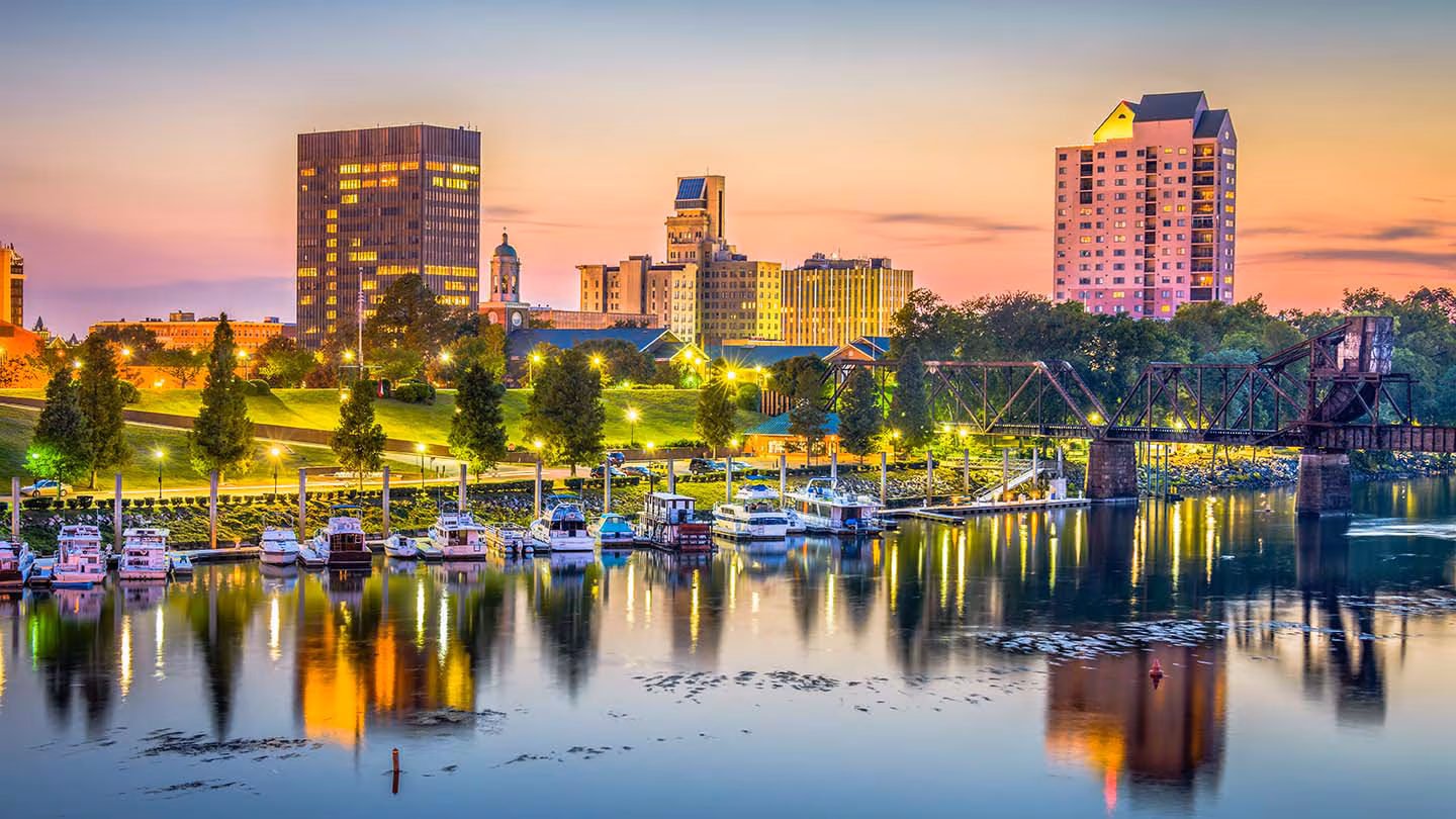 Augusta, Georgia — riverfront, downtown, and the Savannah River